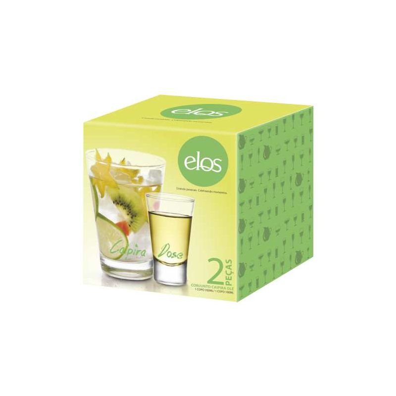 CONJUNTO CAIPIRA OLE 2 PÇS (1 COPO 350 ML/1 COPO 100 ML) - ELOS