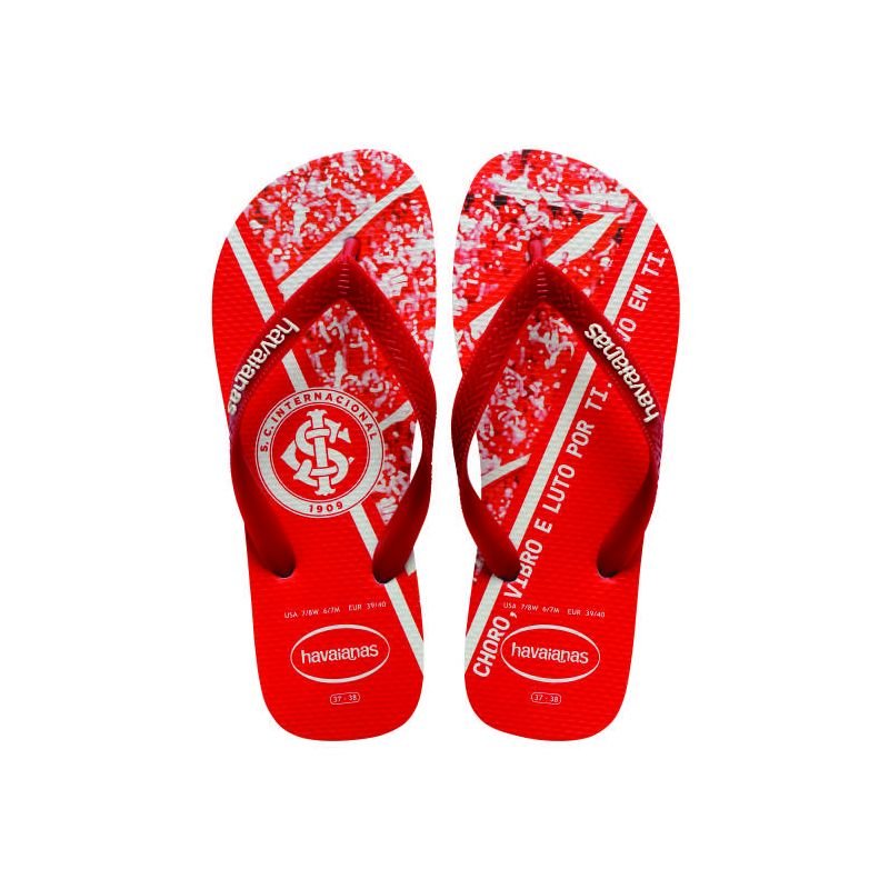 SANDALIA TOP TIMES INTER BRANCO/VERMELHO APACHE 43/44 CL25/26 - HAVAIANAS