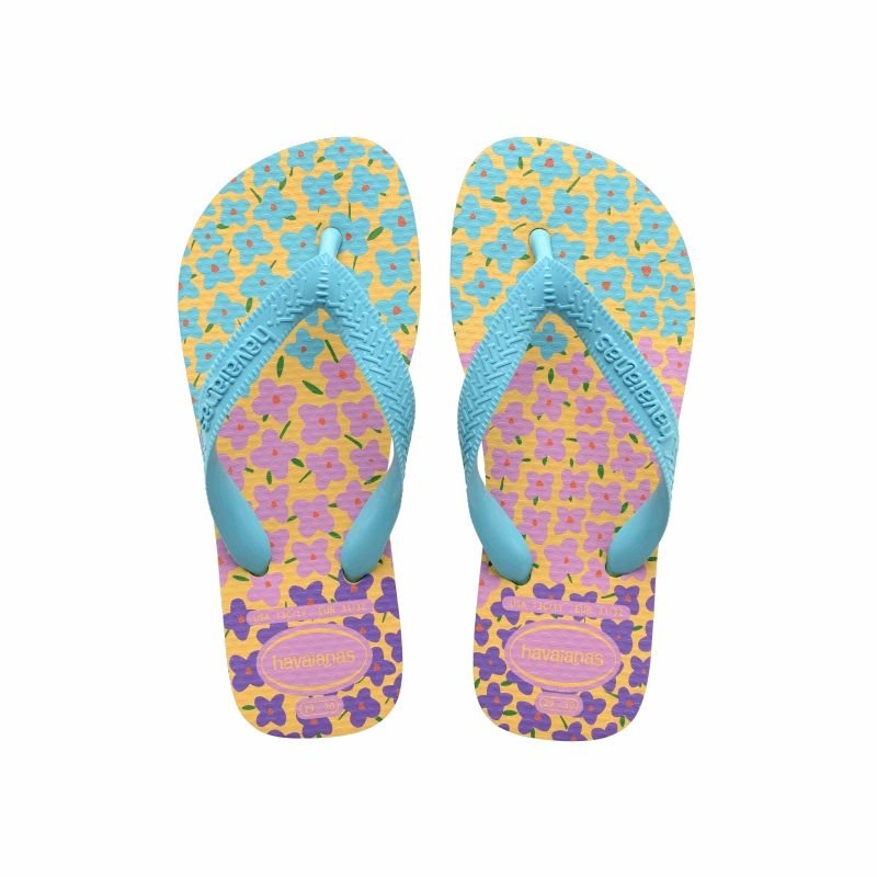 SANDALIA KIDS FLORES AMARELO CAJA/AZUL TRADI 23/24 CL23/24 - HAVAIANAS