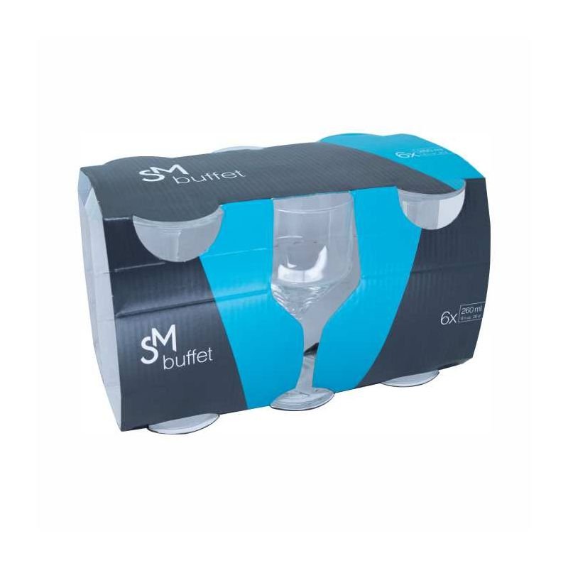 TACA BUFFET VINHO 260 ML LUVA C/6 (COD PR J7010201252218) - SM